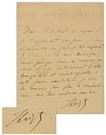 Franz Liszt Autograph Letter Signed Mentioning His Lieder Compositions -- ...since you are assuring me that my Lieder will contribute to your peace...